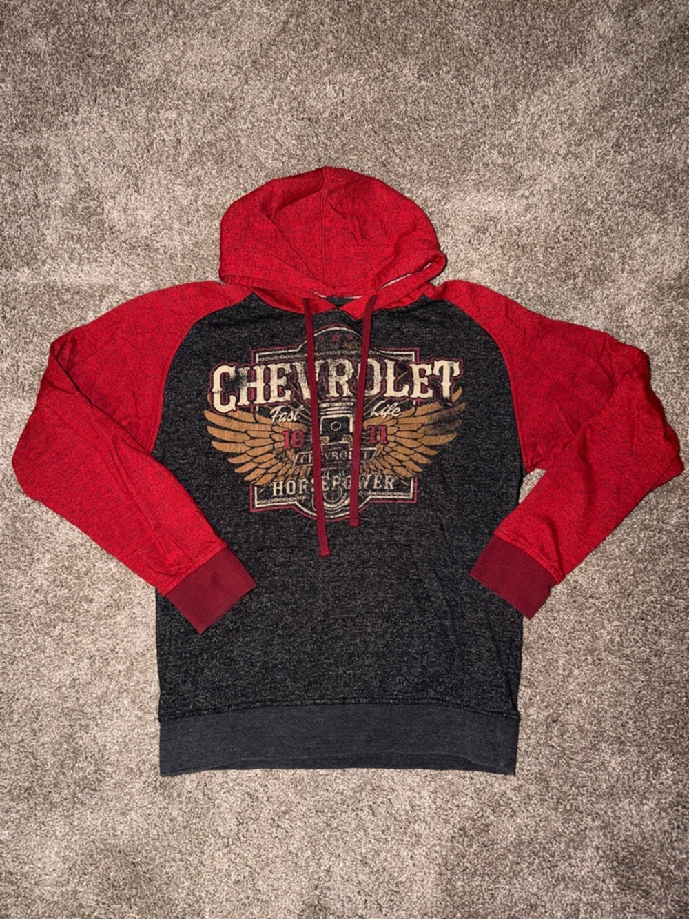 Men's Red & Black Pullover Hoodie